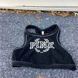 Pink Victoria’s Secret crop top sports bra Sz medium